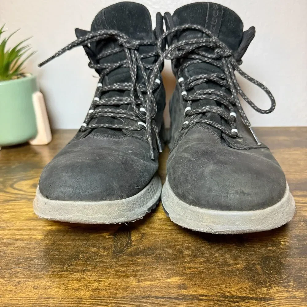 Sorel Men's Mac Hill Lite Mid Waterproof Black Gray Hiking Walking Boots 10.5